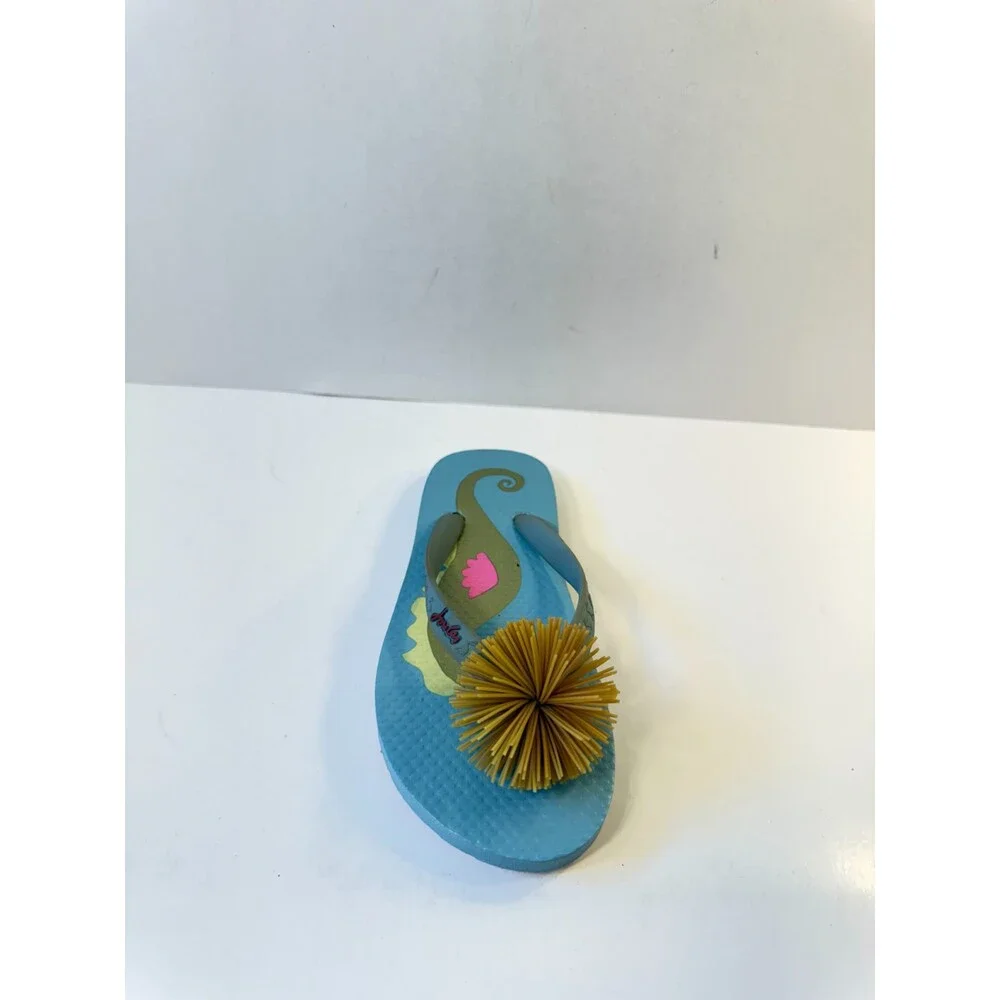 Joules Kids Flip Flop With Upper Pom Blue US 12-13
